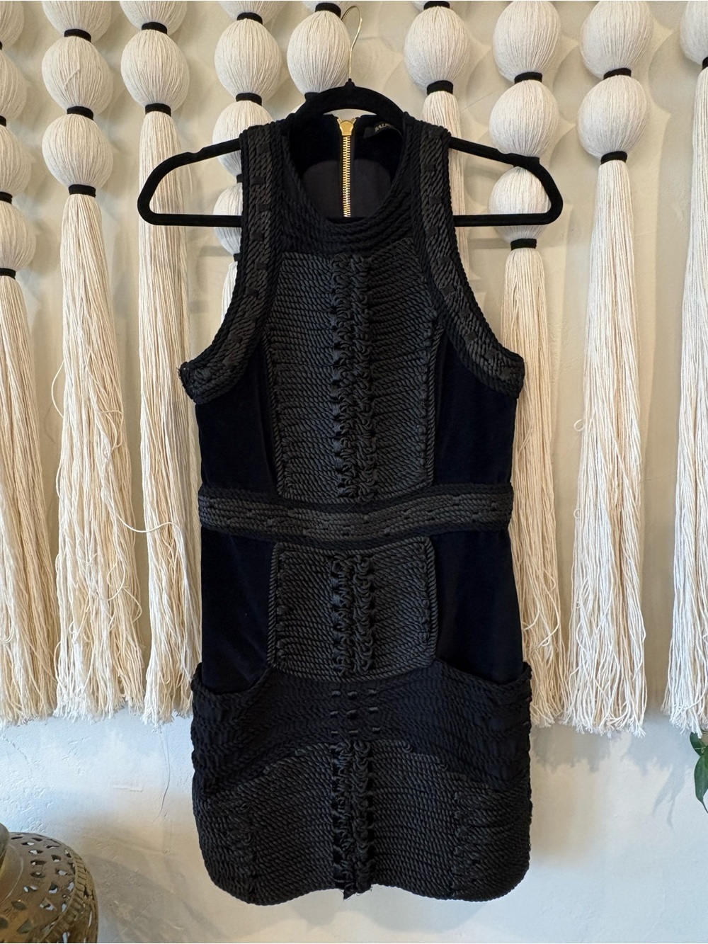 Rare Balmain x H&M Runway Black Woven Panel Dress - Picture 3 of 11